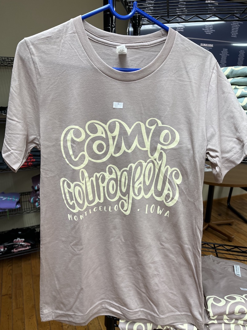 T-Shirt with Cream Colored “Camp Courageous” Graphic – Camp Courageous